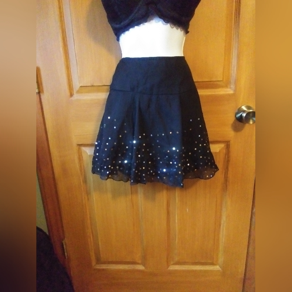 Halloween dELiA's Black Skirt Sequins